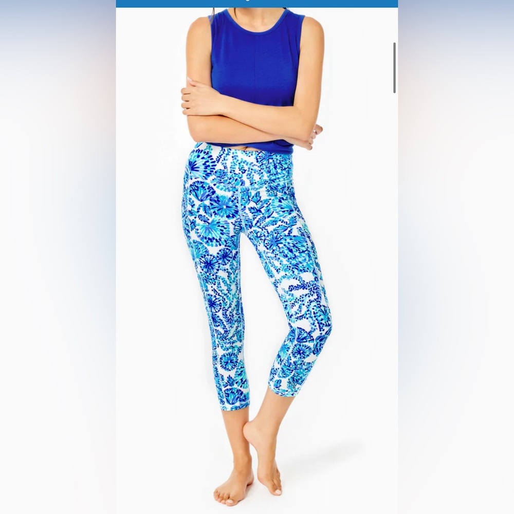 NWT - Lilly Pulitzer Luxletic Legging - Turquoise Oasis Shell Me You Love Me